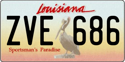 LA license plate ZVE686