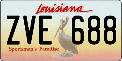 LA license plate ZVE688