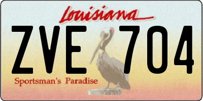 LA license plate ZVE704