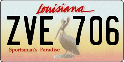 LA license plate ZVE706