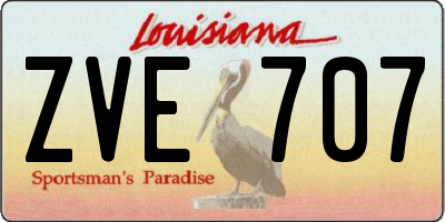 LA license plate ZVE707