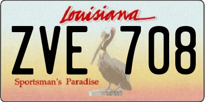 LA license plate ZVE708