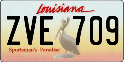 LA license plate ZVE709