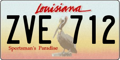 LA license plate ZVE712