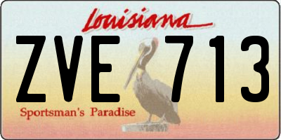 LA license plate ZVE713