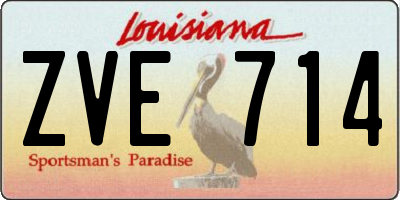 LA license plate ZVE714