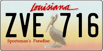 LA license plate ZVE716