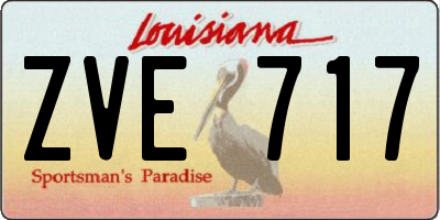 LA license plate ZVE717