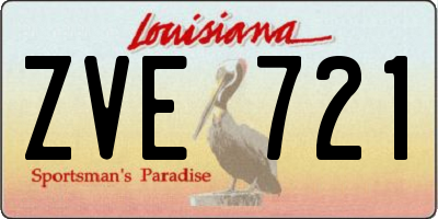 LA license plate ZVE721