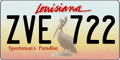 LA license plate ZVE722