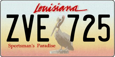 LA license plate ZVE725