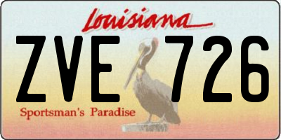 LA license plate ZVE726