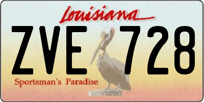 LA license plate ZVE728