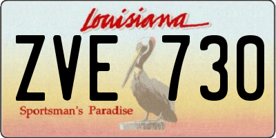 LA license plate ZVE730