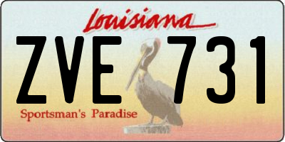 LA license plate ZVE731