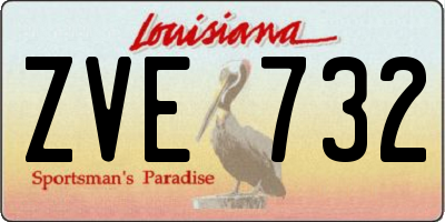 LA license plate ZVE732