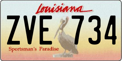 LA license plate ZVE734