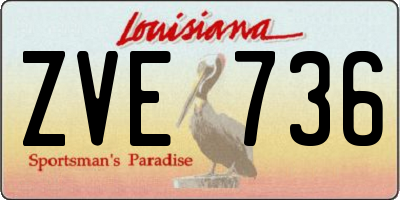 LA license plate ZVE736