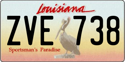 LA license plate ZVE738