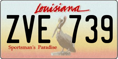 LA license plate ZVE739