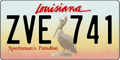 LA license plate ZVE741