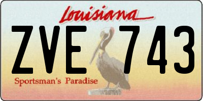 LA license plate ZVE743