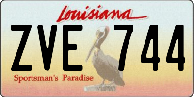 LA license plate ZVE744