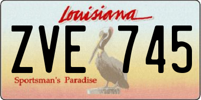 LA license plate ZVE745