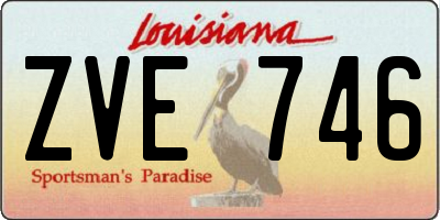 LA license plate ZVE746