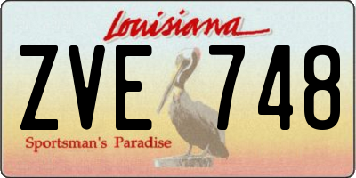 LA license plate ZVE748