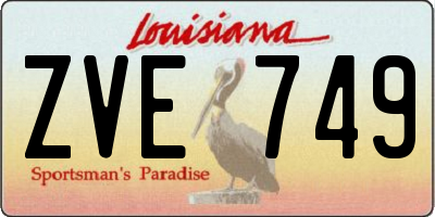 LA license plate ZVE749