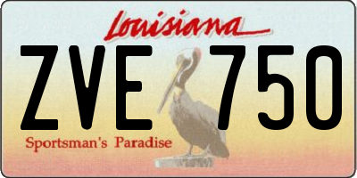 LA license plate ZVE750