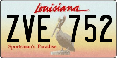 LA license plate ZVE752