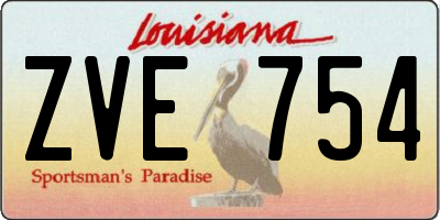 LA license plate ZVE754