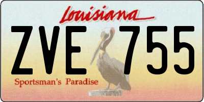 LA license plate ZVE755