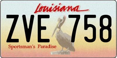 LA license plate ZVE758