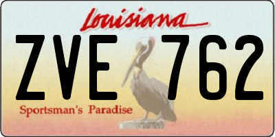 LA license plate ZVE762