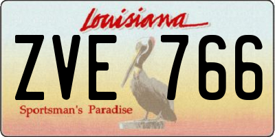 LA license plate ZVE766