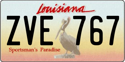 LA license plate ZVE767