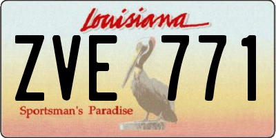 LA license plate ZVE771