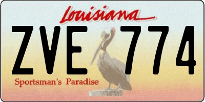 LA license plate ZVE774