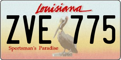 LA license plate ZVE775