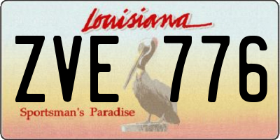 LA license plate ZVE776