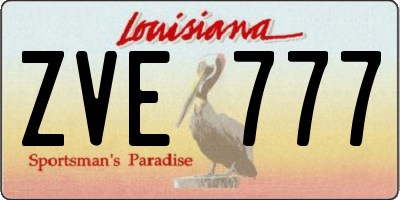 LA license plate ZVE777