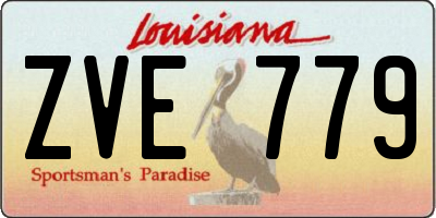 LA license plate ZVE779