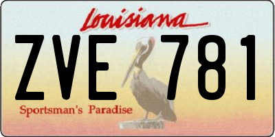 LA license plate ZVE781