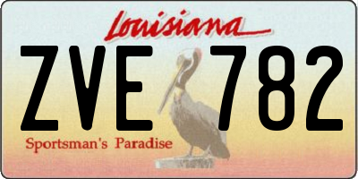 LA license plate ZVE782