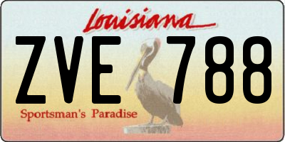 LA license plate ZVE788