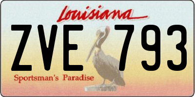 LA license plate ZVE793