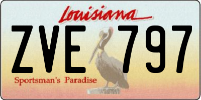 LA license plate ZVE797